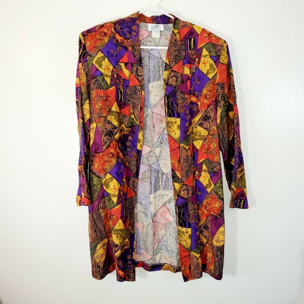 Zoompy Usa Large Womans Cardigan Long Geometric